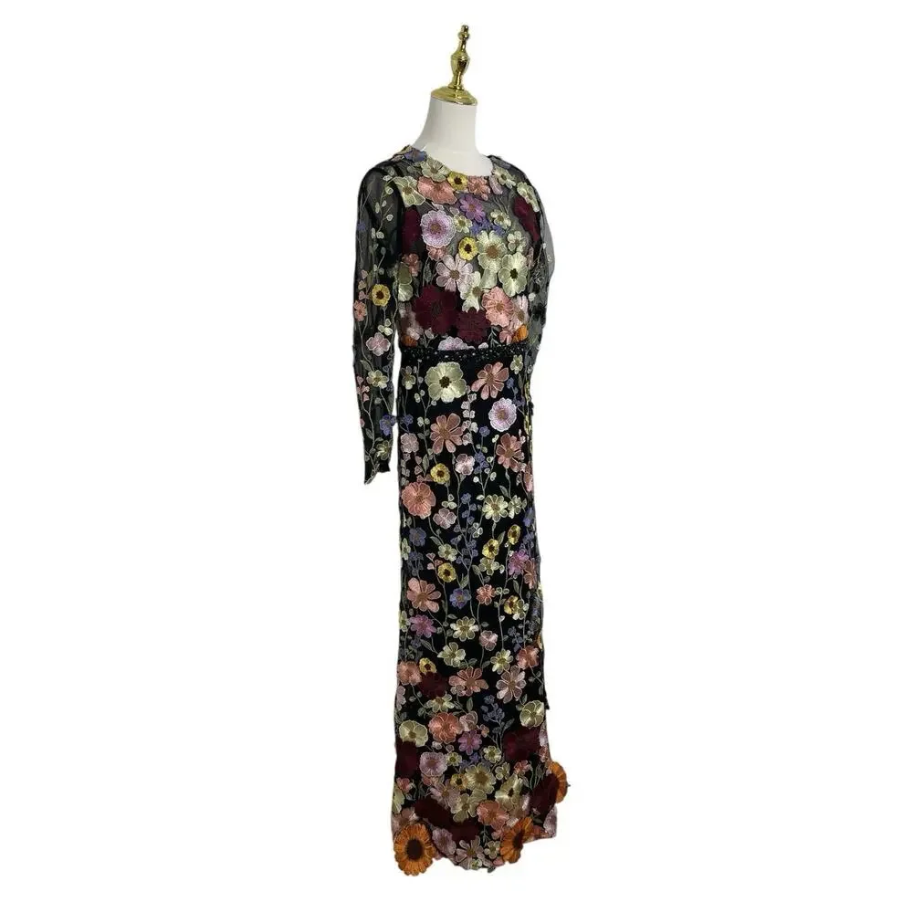 Mac Duggal 68201 Embroidered Appliqué High Neck Trumpet Gown Size 10 $798